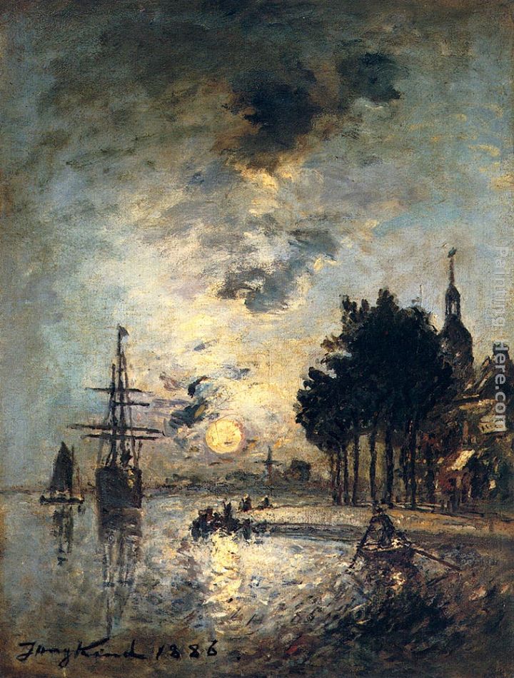 Clair de Lune painting - Johan Barthold Jongkind Clair de Lune art painting
